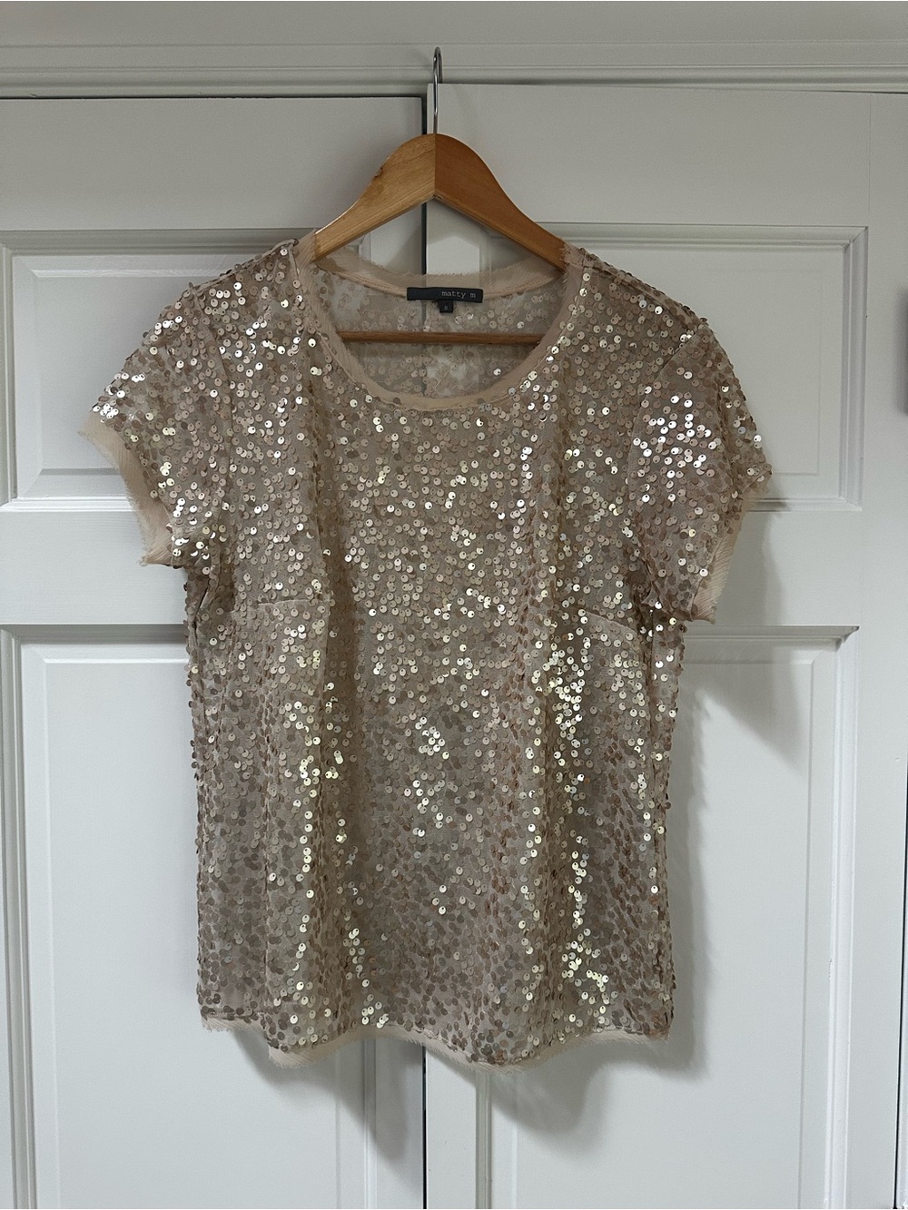 Sequin Short Sleeve Top